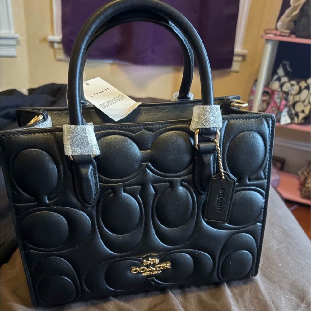 Coach Signature Leather Small Maggie Tote